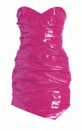 pink latex dress