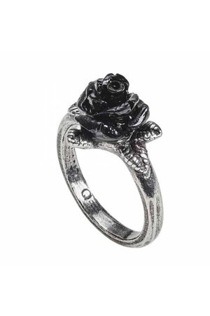 Token of Love Black Rose Ring by Alchemy Gothic | Gothic