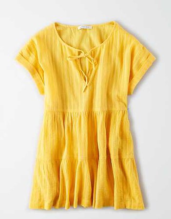 AE Tiered Babydoll Top yellow