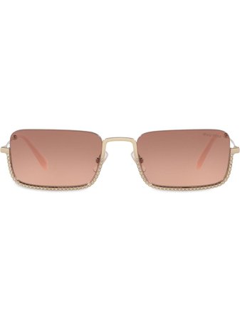 Shop Miu Miu Eyewear MU70US square-frame sunglasses with Express Delivery - FARFETCH