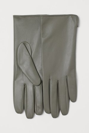 Leather gloves - Grey - Ladies | H&M