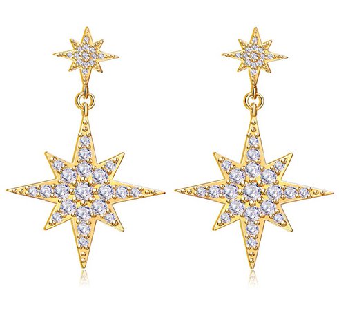 star gold earrings