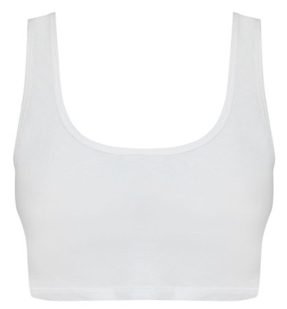 White Cropped Singlet Wide Strap