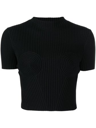 Dion Lee cropped ribbed T-shirt