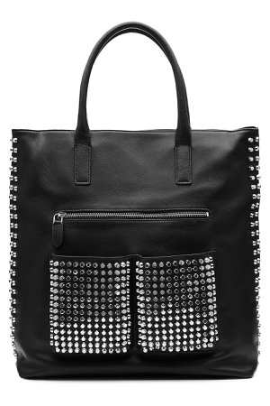 Embellished Leather Tote Gr. One Size