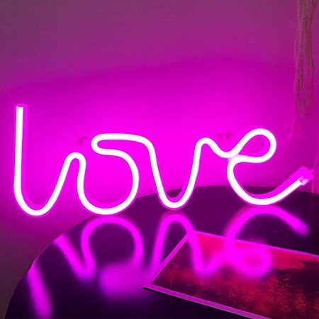 Love Neon Signs for Wall Decor, USB or Battery Decorative Neon Lights, LED Signs for Bedroom, LED Neon Light Neon Sign Light Up for Bar, Christmas, Party, Wedding, Kids Room, Girls Living Room（Pink） - - Amazon.com