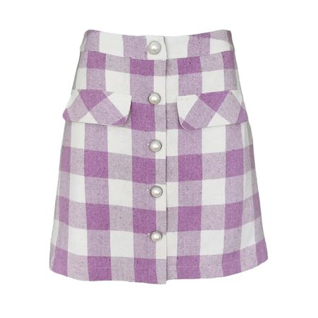 Lilac Tartan A-Line Mini Skirt | Lalipop Design | Wolf & Badger