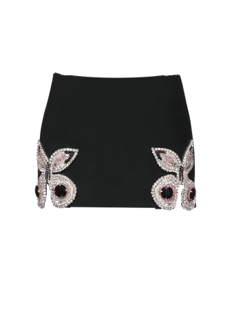 AREA NYC | Embroidered Butterfly Mini Skirt - Black (Dei5 edit)