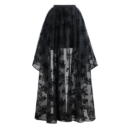 High-Low Lace Floral Skirt – RavenReign