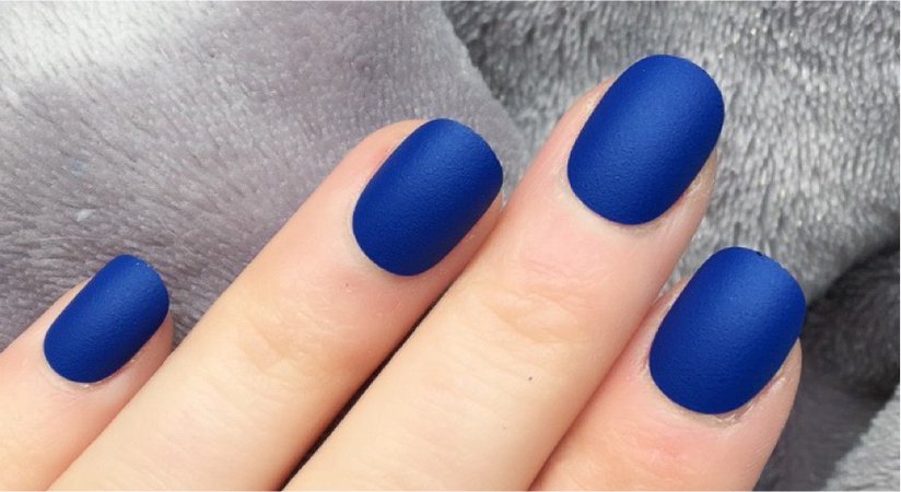 blue matt nails