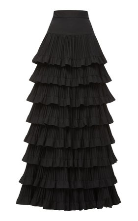 Ruffled Cotton Maxi Skirt By Brandon Maxwell | Moda Operandi