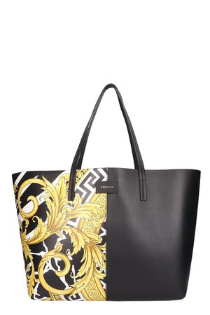 Versace Black Quilted Leather Tote Bag