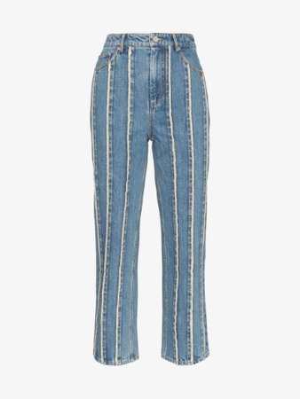 Xu Zhi Stripe detail straight leg jeans | Browns