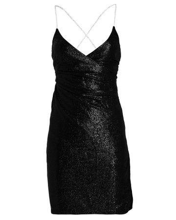 Crystal Strap Shimmer Jersey Dress