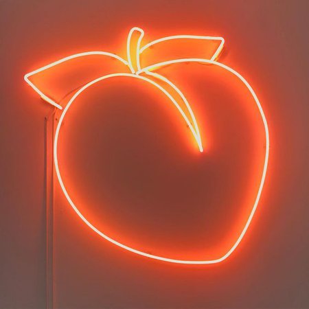 neon sign peach orange aesthetic