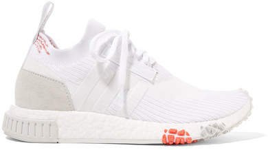 Nmd_racer Suede-trimmed Primeknit Sneakers - White