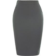 Amazon.com: Kate Kasin Women Hight Waist Stretchy Bodycon Knee Length Pencil Skirt with Pockets Grey : Clothing, Shoes & Jewelry