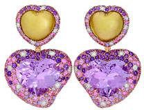 Margot McKinney Jewelry Hearts Desire Rose de France Amethyst Earrings