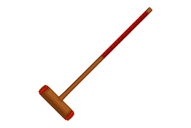 red croquet mallet