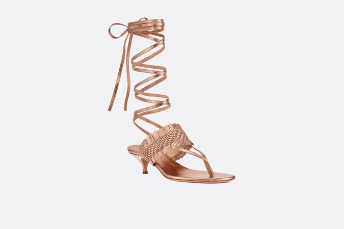 Metallic Copper Dior Wave Lace-up Thong - Shoes - Women's Fashion | DIOR