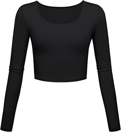 KLOTHO Lightweight Yoga Crop Tops Slim Fit Long Sleeve Workout Shirts for Women at Amazon Women’s Clothing store