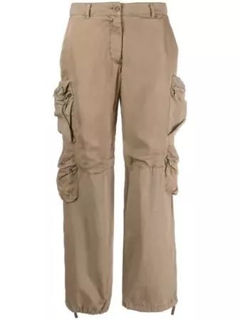 JWZUY Baggy Parachute Pants for Women Drawstring Elastic High Waist Ruched  Cargo Pants Multiple Pockets Jogger Pants Yellow L