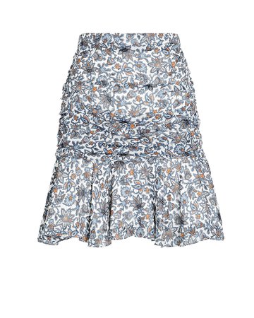 Veronica Beard Taras Ruched Floral Mini Skirt | INTERMIX®