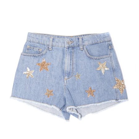 Chiara Ferragni Collection Gold Star Jean Shorts