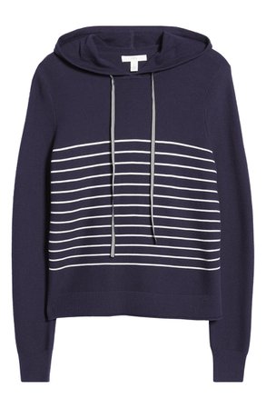 1901 Nautical Stripe Cotton Blend Hooded Sweater | Nordstrom