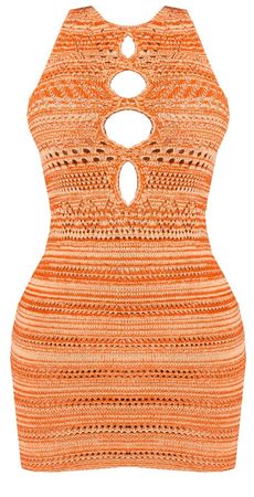 orange crochet skirt