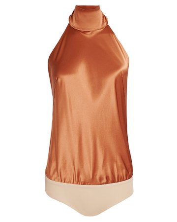 ALIX NYC Laight Silk Halter Bodysuit | INTERMIX®