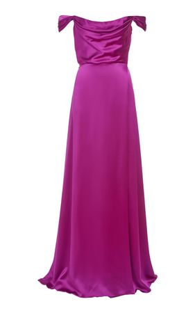 Magnolia Satin Off-The-Shoulder Gown By Markarian | Moda Operandi