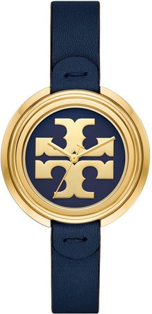 Miller Watch, Navy Leather/Gold-Tone, 36 MM