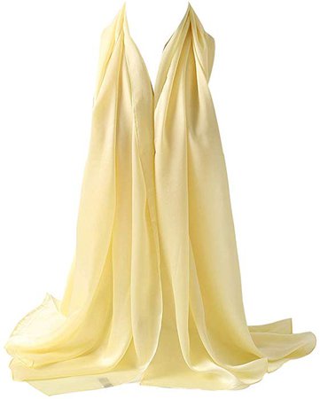 Amazon.com: Bellonesc Silk Scarf 100% silk Long Lightweight Sunscreen Shawls for Women (light yellow): Clothing