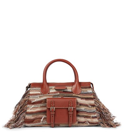 Chloé, Edith Medium cashmere and leather tote bag