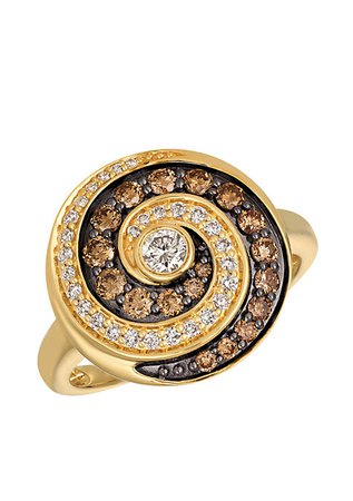 Le Vian® Chocolate Diamonds and Vanilla Diamonds 14k Honey Gold Ring