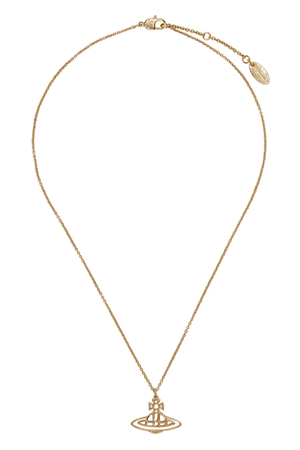 Vivian Westwood - Gold Thin Lines Short Flat Orb Necklace