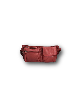 red oxblood faux leather fanny pack waist bag