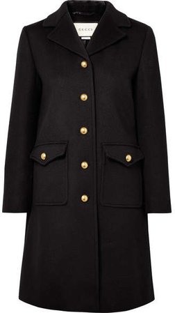 Embellished Wool Coat - Black