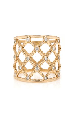 14K Gold Diamond Caged Ring by Sophie Ratner | Moda Operandi