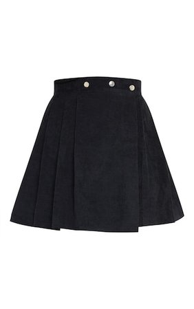 Black Cord Skater Skirt | Skirts | PrettyLittleThing