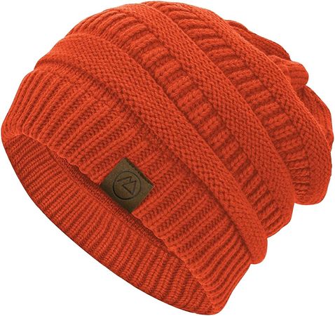 Durio Warm Blaze Orange Hat Orange Hunting Hat Knit Blaze Orange Beanie Women Bright Orange Beanie Orange One Size at Amazon Women’s Clothing store