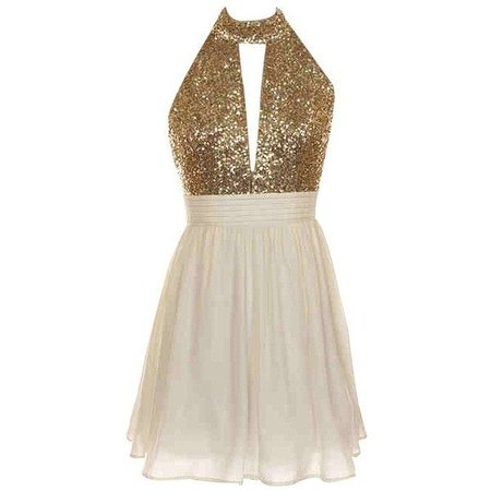 Gold & White Mini Dress