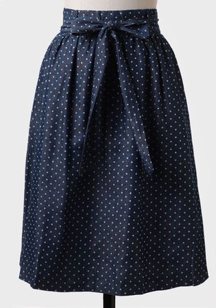 blue polka dot skirt