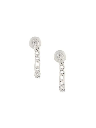 Silver Bottega Veneta chain link hoop earrings - Farfetch