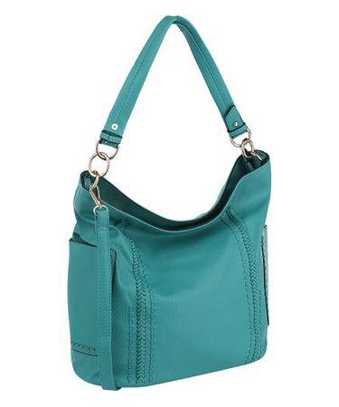 MKF Collection by Mia K. Farrow Turquoise Whipstitch Hobo | zulily