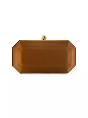 Shop Tyler Ellis Perry Clutch Small Satin With Gold Hardware | Saks Fifth Avenue