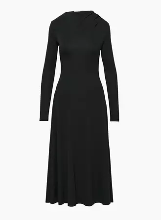 Babaton RENZO DRESS |Slim drapey crewneck maxi dress