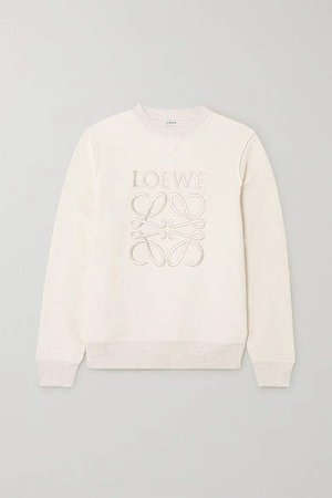 Embroidered Cotton-terry Sweatshirt - Ivory