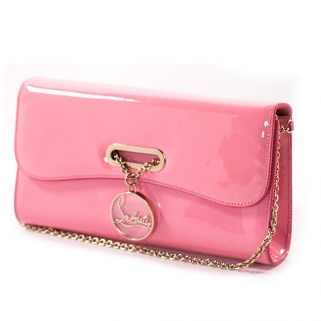 Christian Louboutin Pink Patent Leather Riviera Clutch